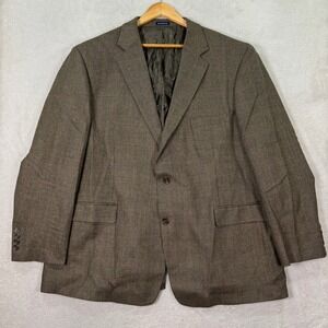 Stafford Essentials Mens 50R Blazer Sport Coat Jacket Wool Tweed Brown Casual
